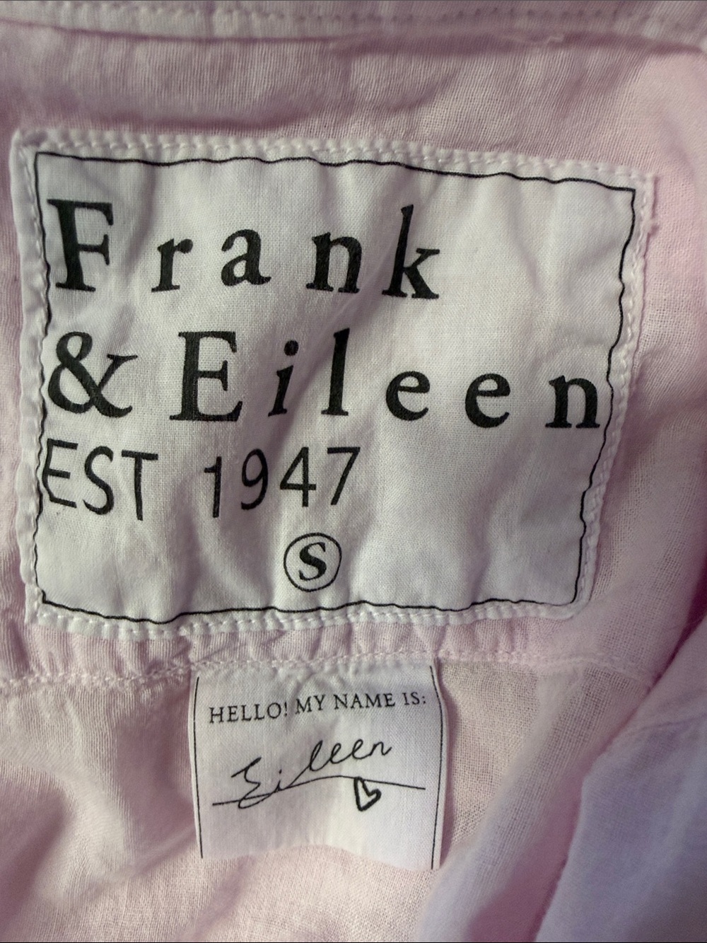 light pink Frank & Eileen button-up shirt relaxed silhouette and pocket - Picture 11 of 11